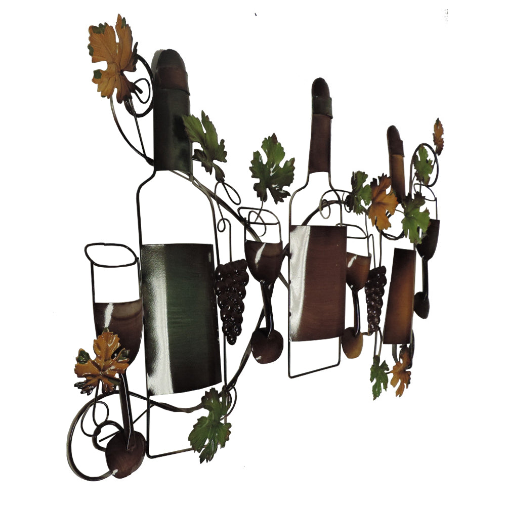 Classy Metal Based Wine Wall Decor Multicolor-zoom-3