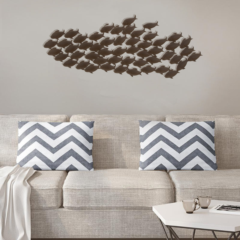 Attractive Metal Fish Wall Decor In Bronze-zoom-
