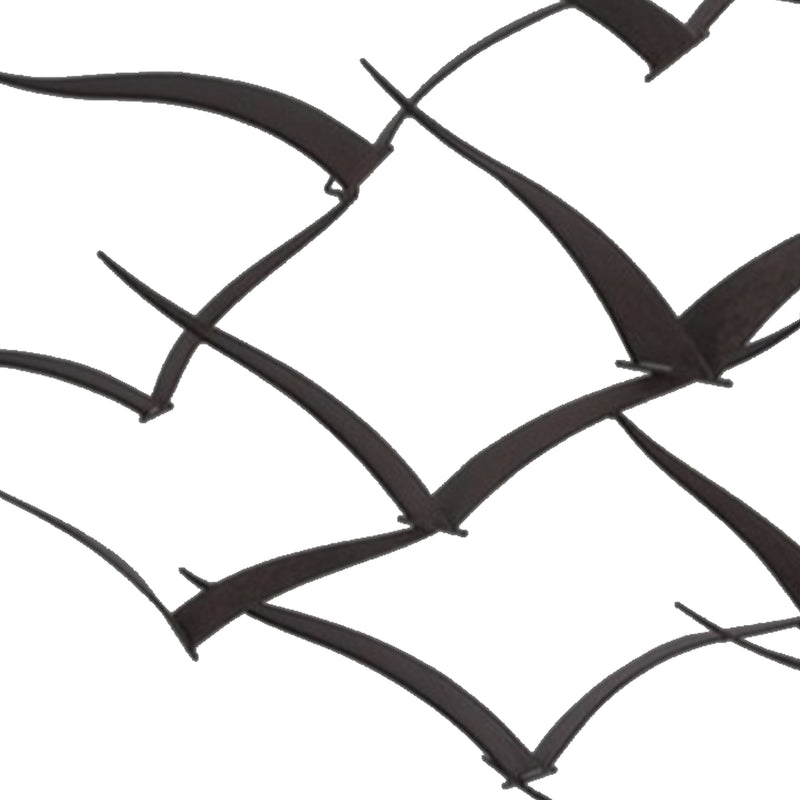 Benzara Metal Flock Of Flying Birds Wall Decor Black-zoom-