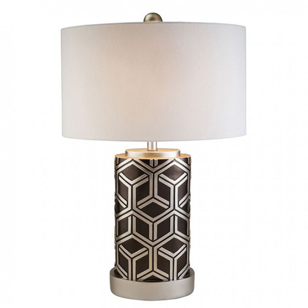 Well designed Polyresin Table Lamp Silver And Black-zoom-1