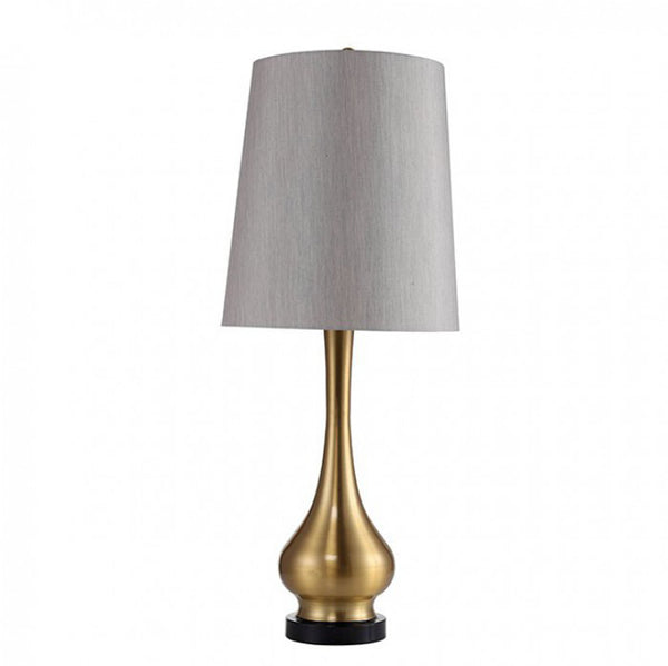 LIA Contemporary Table Lamp Gold Base With White Shade