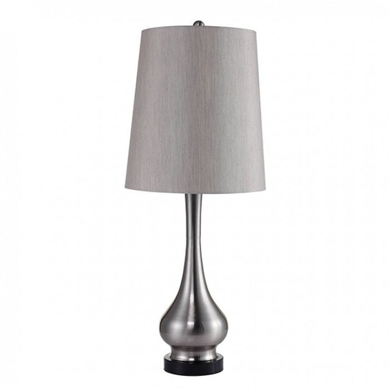 TERI Contemporary Table Lamp Silver Base With White Shade-zoom-