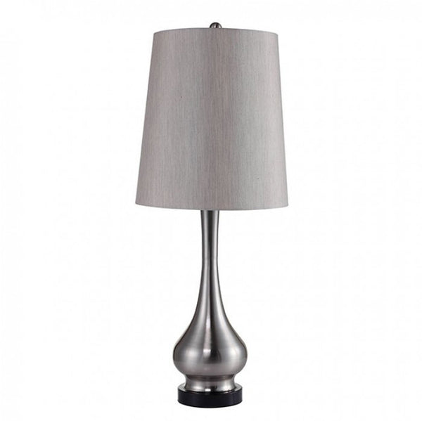 TERI Contemporary Table Lamp Silver Base With White Shade