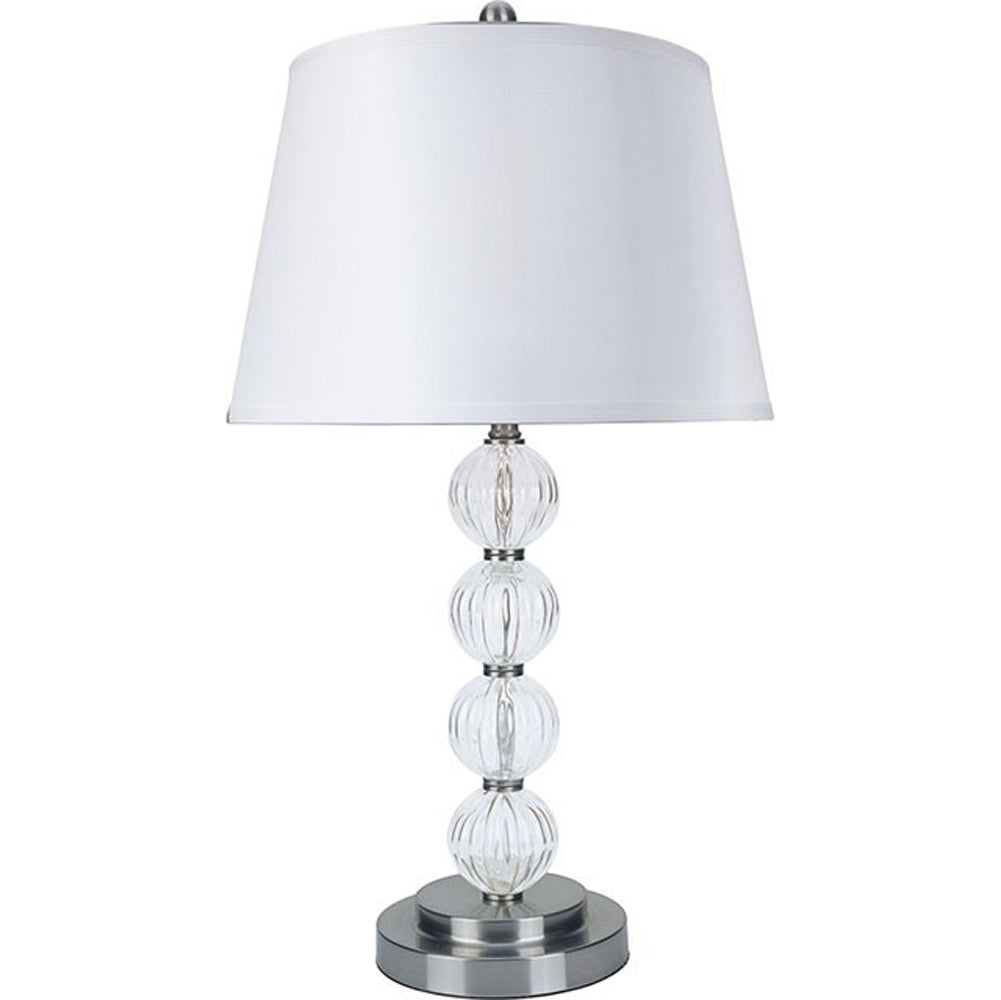 OONA Contemporary Table Lamp Silver And Clear Set of 2