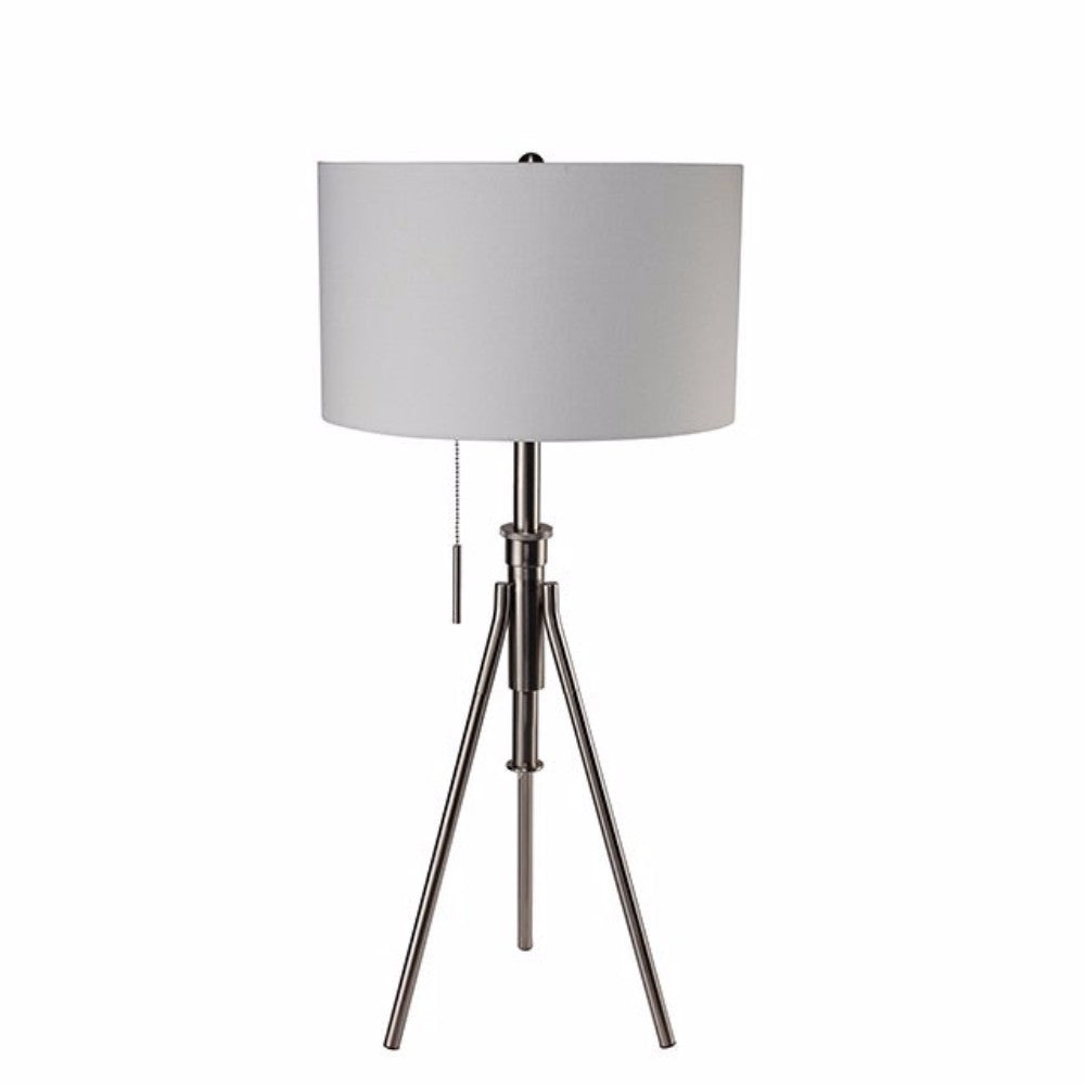 37 Inch Modern Table Lamp Brushed Steel Tripod Stand-zoom-1