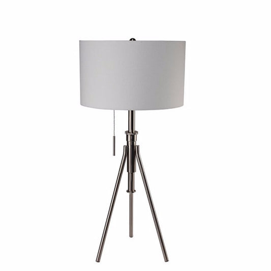 37 Inch Modern Table Lamp Brushed Steel Tripod Stand
