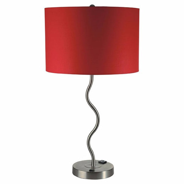 Sprig Contemporary Table Lamp With Adjustable Socket Set Of Two Red