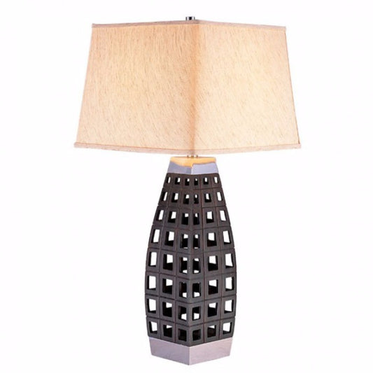Zara Table Lamp with Chrome Accents Black Chrome