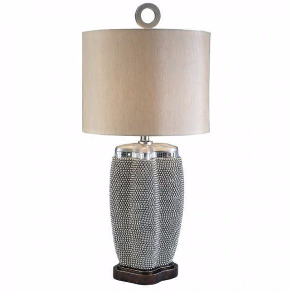 Sylvia Contemporary Style Table Lamp Pearl Stone