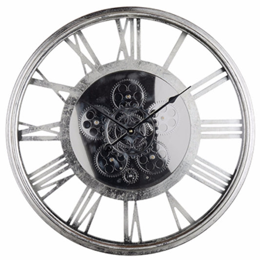 Minimalist Sleek Clock Metallic Gray