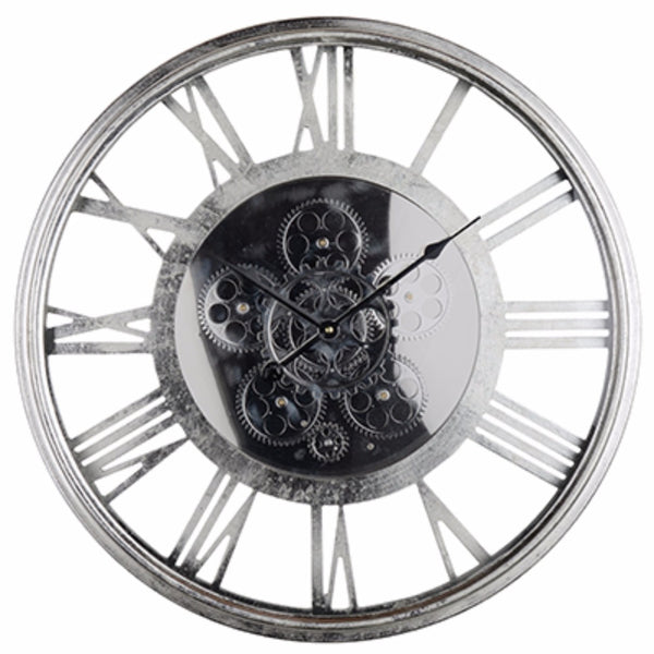 Minimalist Sleek Clock Metallic Gray