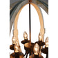 Calder Wooden Orb Shape Chandelier With Metal Chain And Six Bulb Holders White