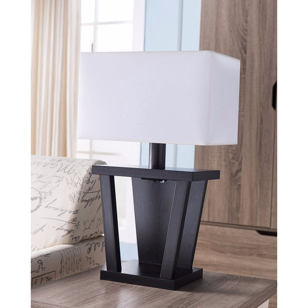 Contemporary Style Sturdy Table Lamp Dark Brown