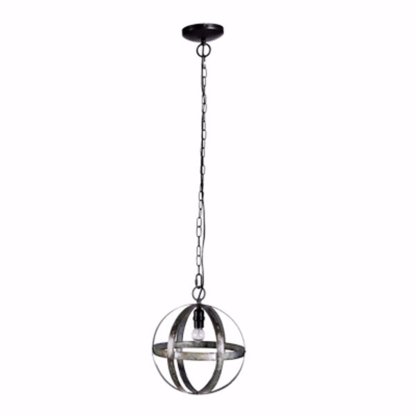 Stylish Iron Sphere 1 Light Pendant Black