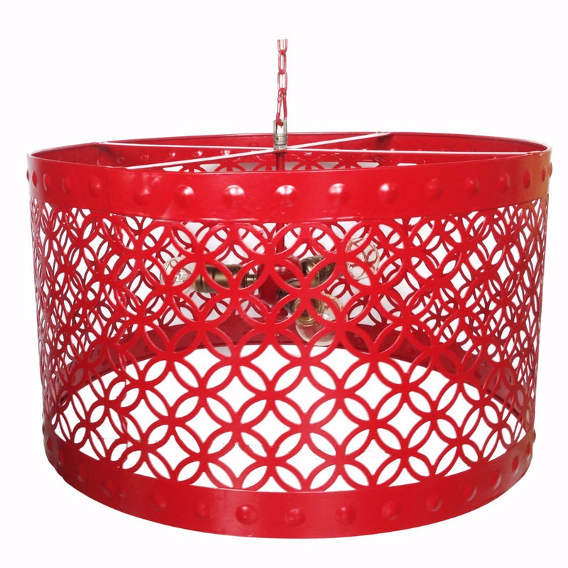 Beautiful Circular Cutout Metal Chandelier Red-zoom-