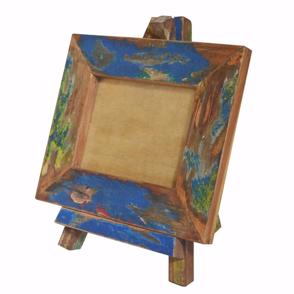 Artistic Canvas Like Wood Photo Frame With Easel Stand Multicolor