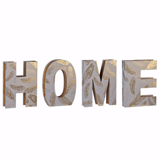 Beautiful Home Decor With Feather Accents White And Gold, Set Of 4