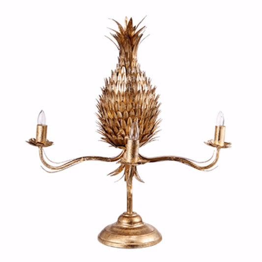 Contemporary Style Iron Pineapple Table Lamp Gold