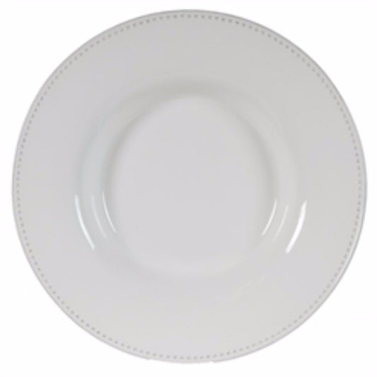 Enticing Round Decorative Porcelain Plate White