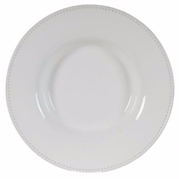 Enticing Round Decorative Porcelain Plate White