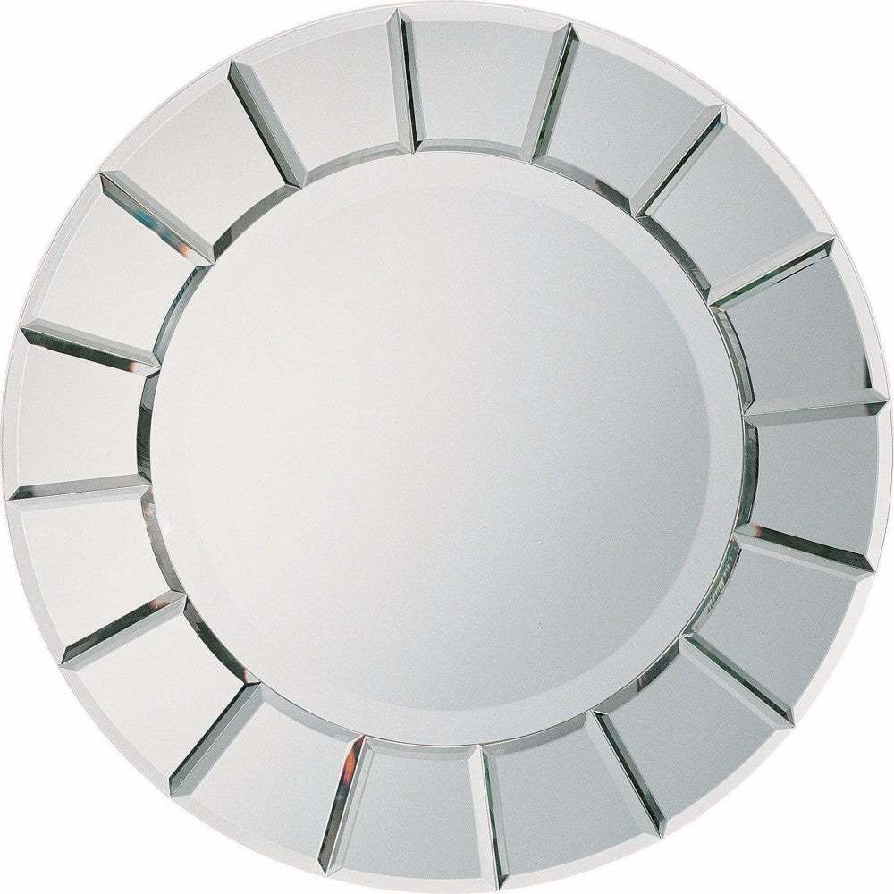 Modish Round Sun Shape Accent Mirror Silver-zoom-1