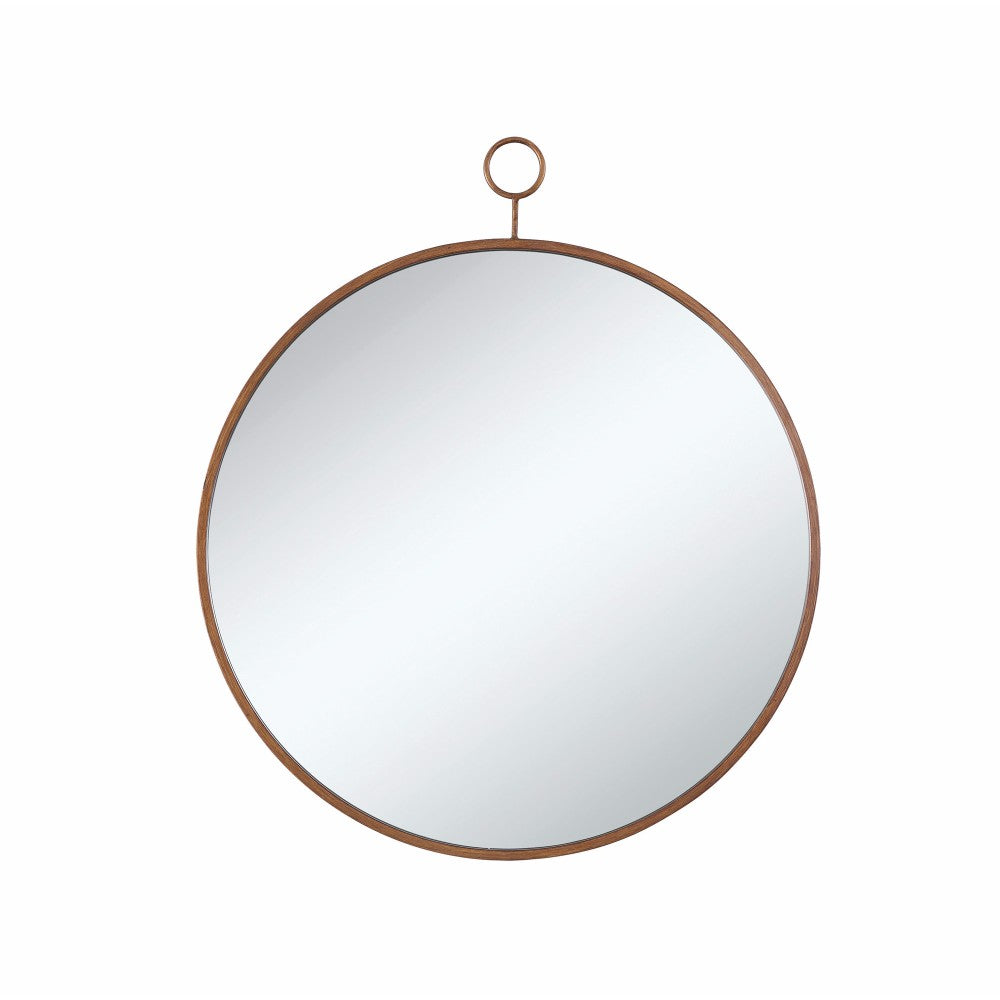 Round Wall Mirror With A Loop Hanger Gold And Silver-zoom-1