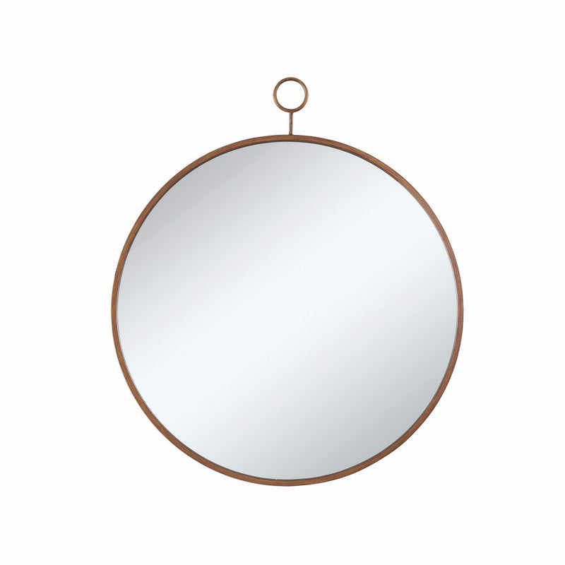 Round Wall Mirror With A Loop Hanger Gold And Silver-zoom-