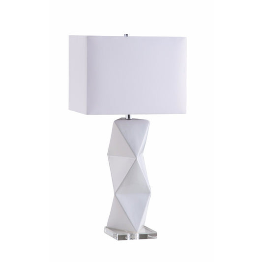 Geometrically Charmed White Table Lamp