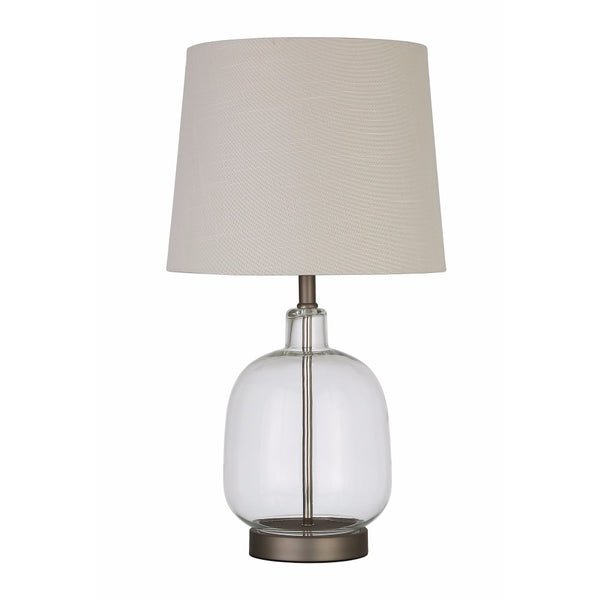 Beautifully Designed Glass Table Lamp White And Clear