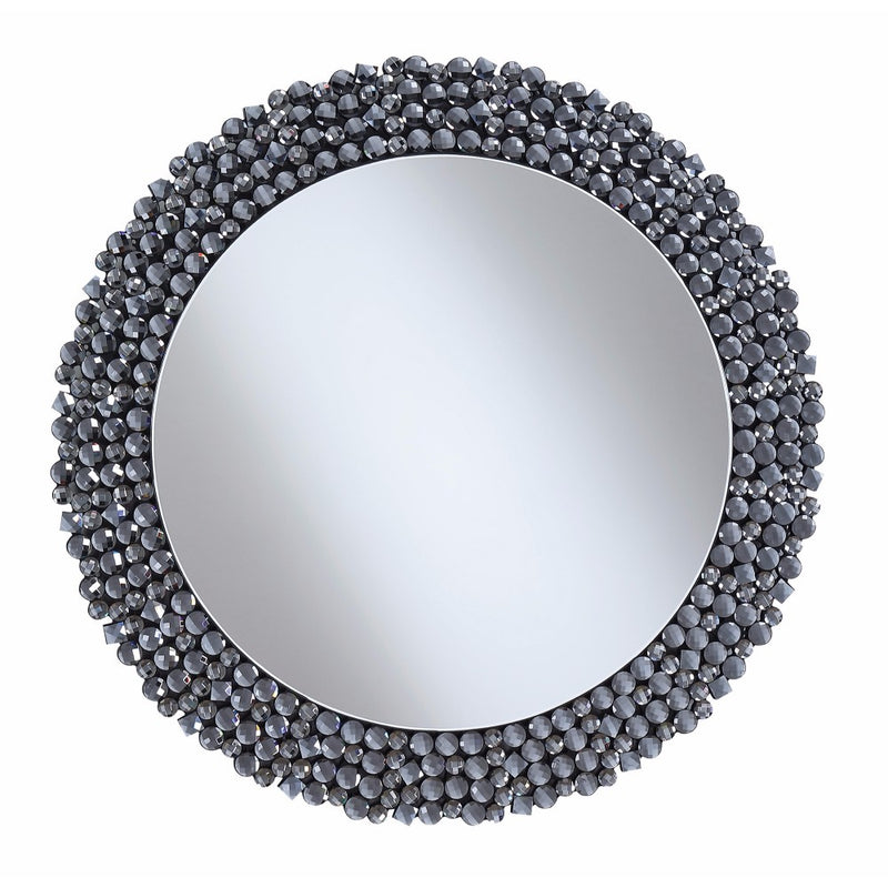 Beautifully Designed Round Contemporary Wall Mirror Silver-zoom-