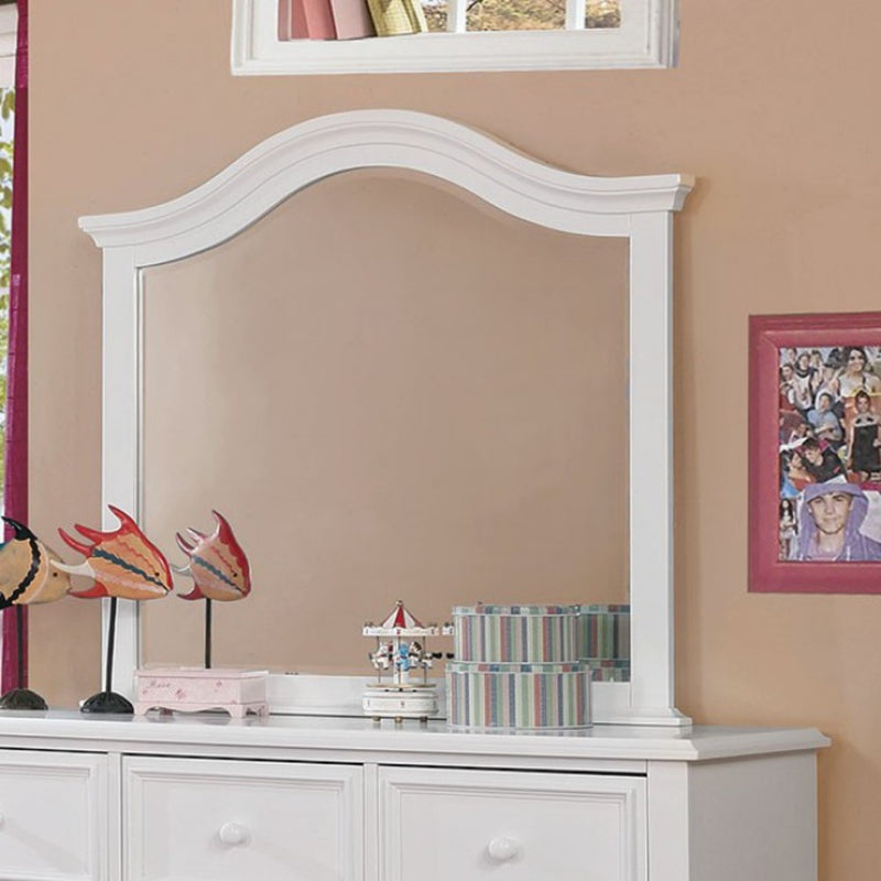Traditional Design Frame Mirror White-zoom-