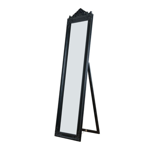 Camilla Full Length Standing Mirror With Decorative Design Black