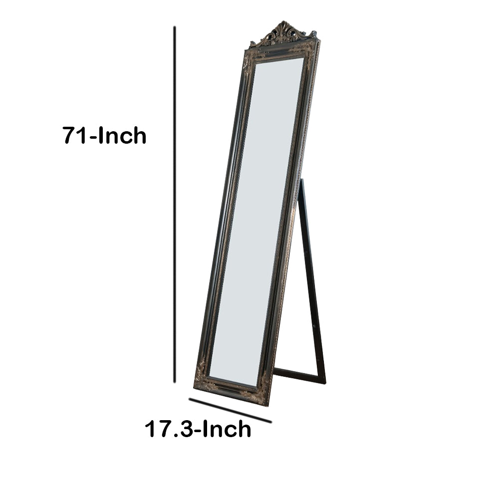 Camilla Full Length Standing Mirror With Decorative Design Copper-zoom-5