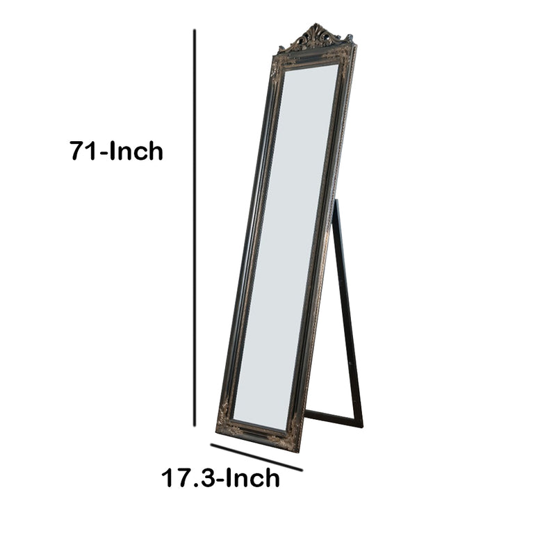 Camilla Full Length Standing Mirror With Decorative Design Copper-zoom-