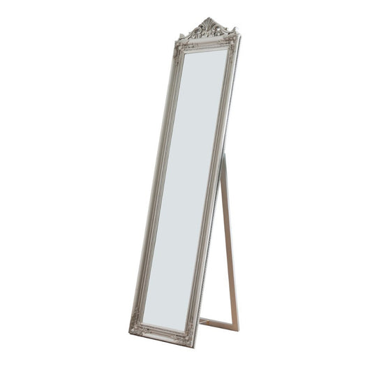 Camilla Full Length Standing Mirror With Decorative Design Silver