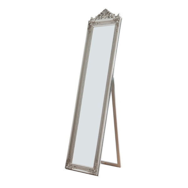 Camilla Full Length Standing Mirror With Decorative Design Silver