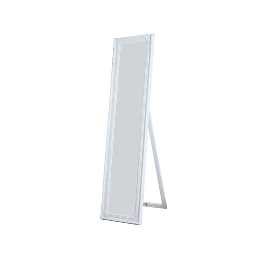 Cecilia Full Length Standing Mirror With Decorative Design White