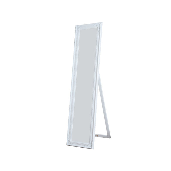 Cecilia Full Length Standing Mirror With Decorative Design White