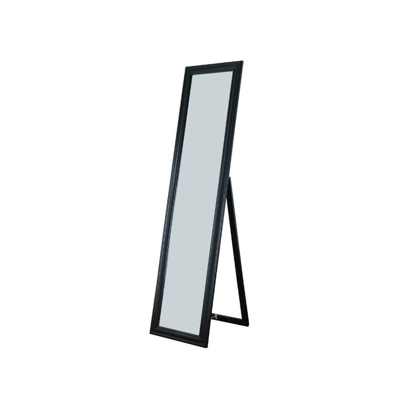 Elisabetta Full Length Standing Mirror With Decorative Design Black-zoom-