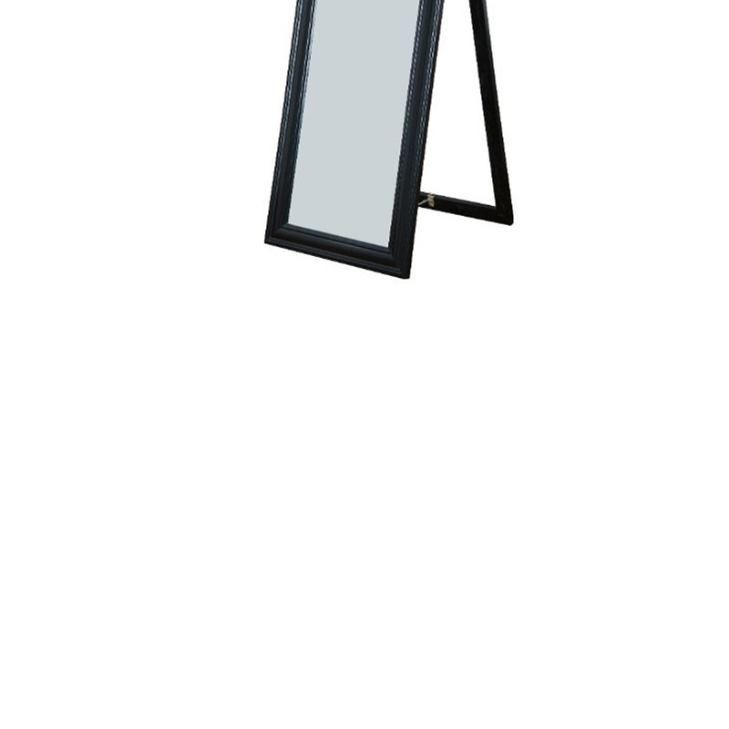 Elisabetta Full Length Standing Mirror With Decorative Design Black-zoom-