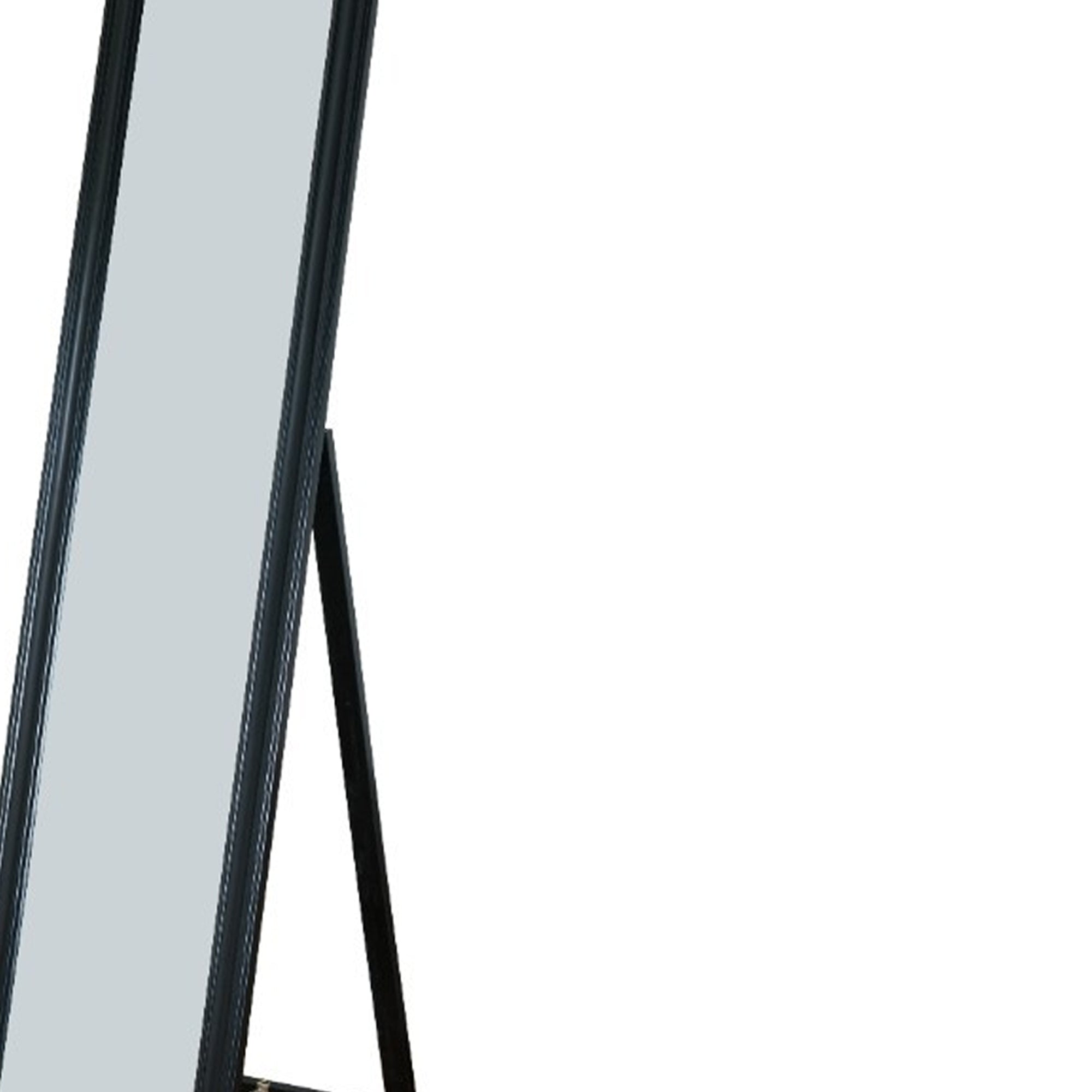 Elisabetta Full Length Standing Mirror With Decorative Design Black-zoom-4