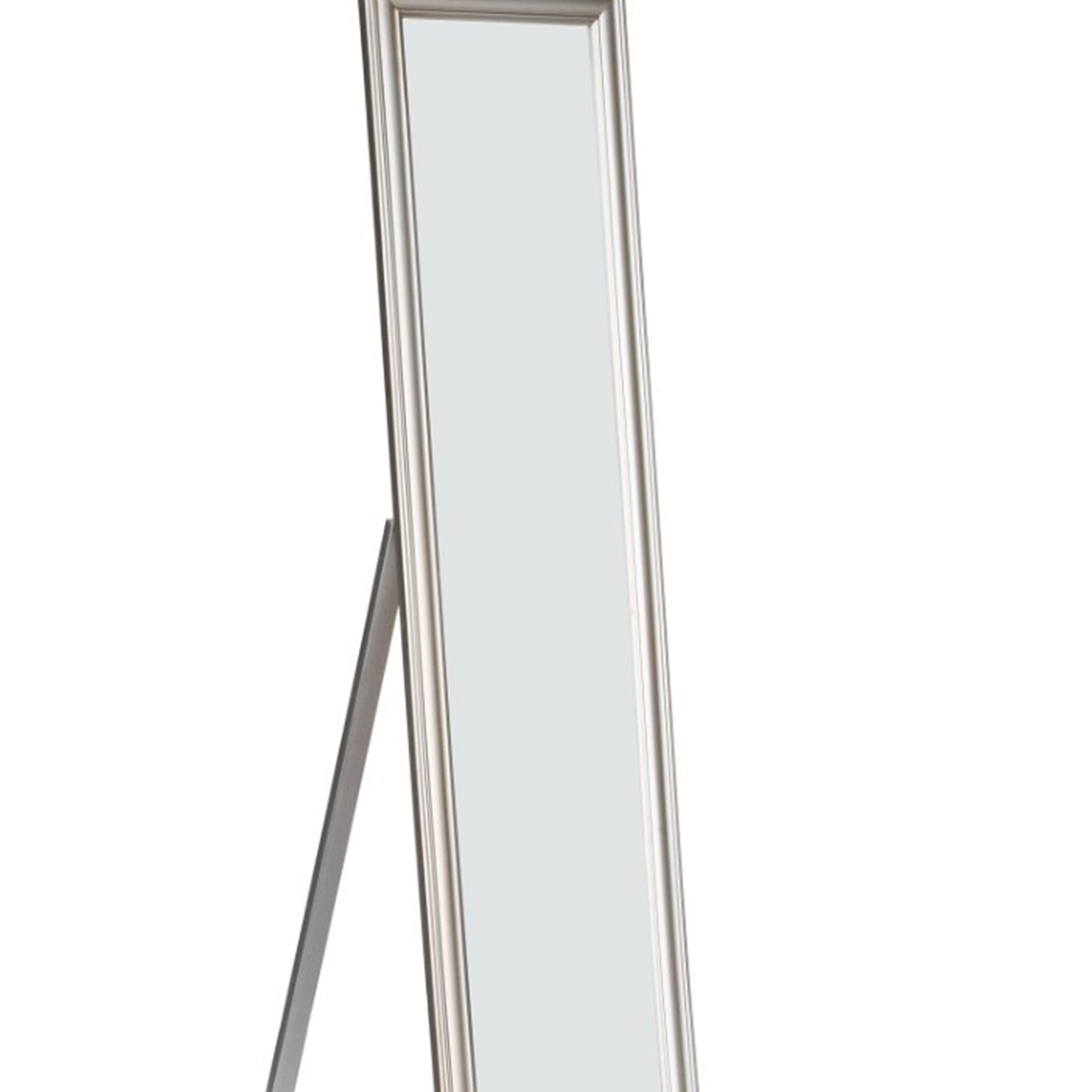 Elisabetta Full Length Standing Mirror With Decorative Design Silver-zoom-4