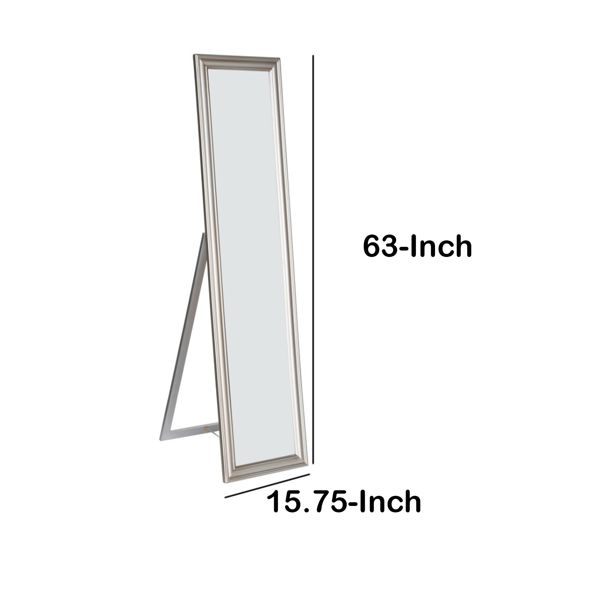 Elisabetta Full Length Standing Mirror With Decorative Design Silver-zoom-5