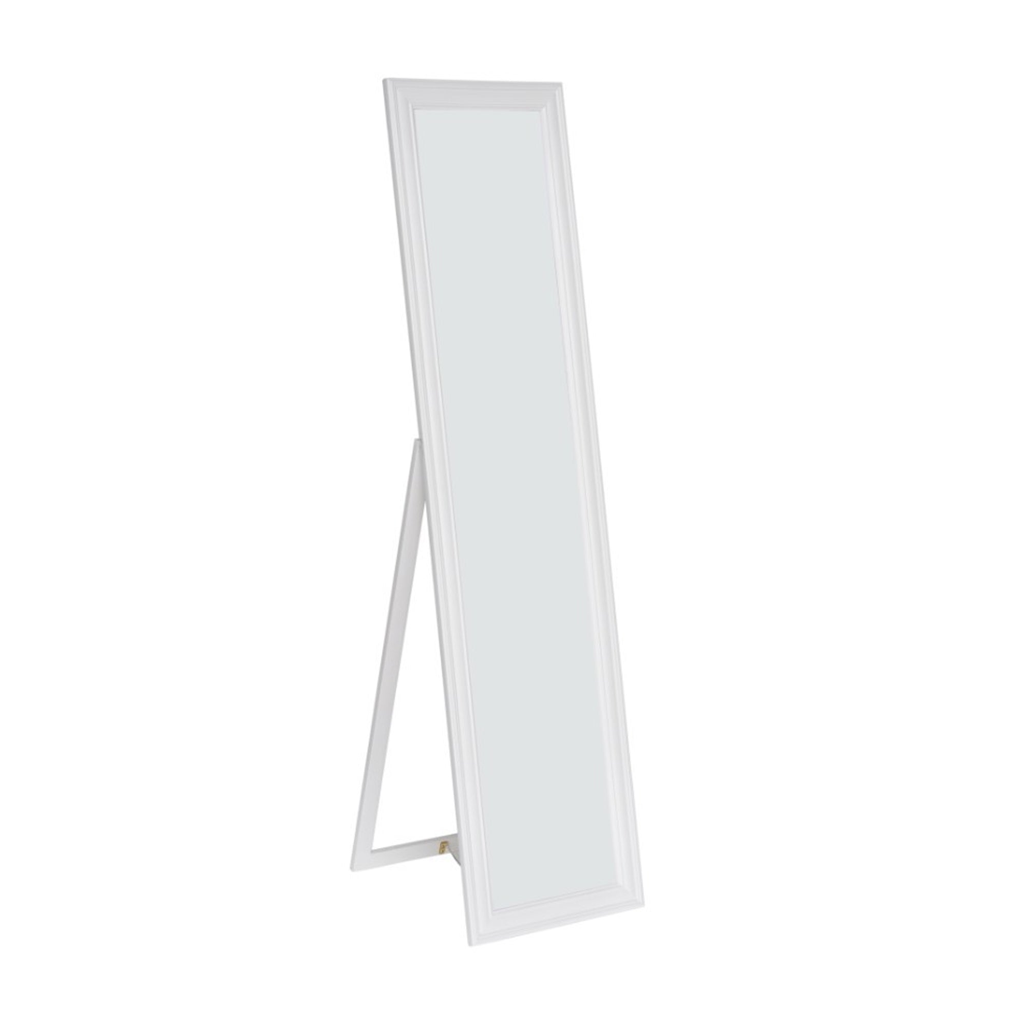 Elisabetta Full Length Standing Mirror With Decorative Design White