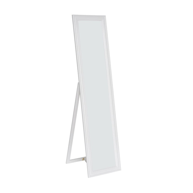 Elisabetta Full Length Standing Mirror With Decorative Design White-zoom-