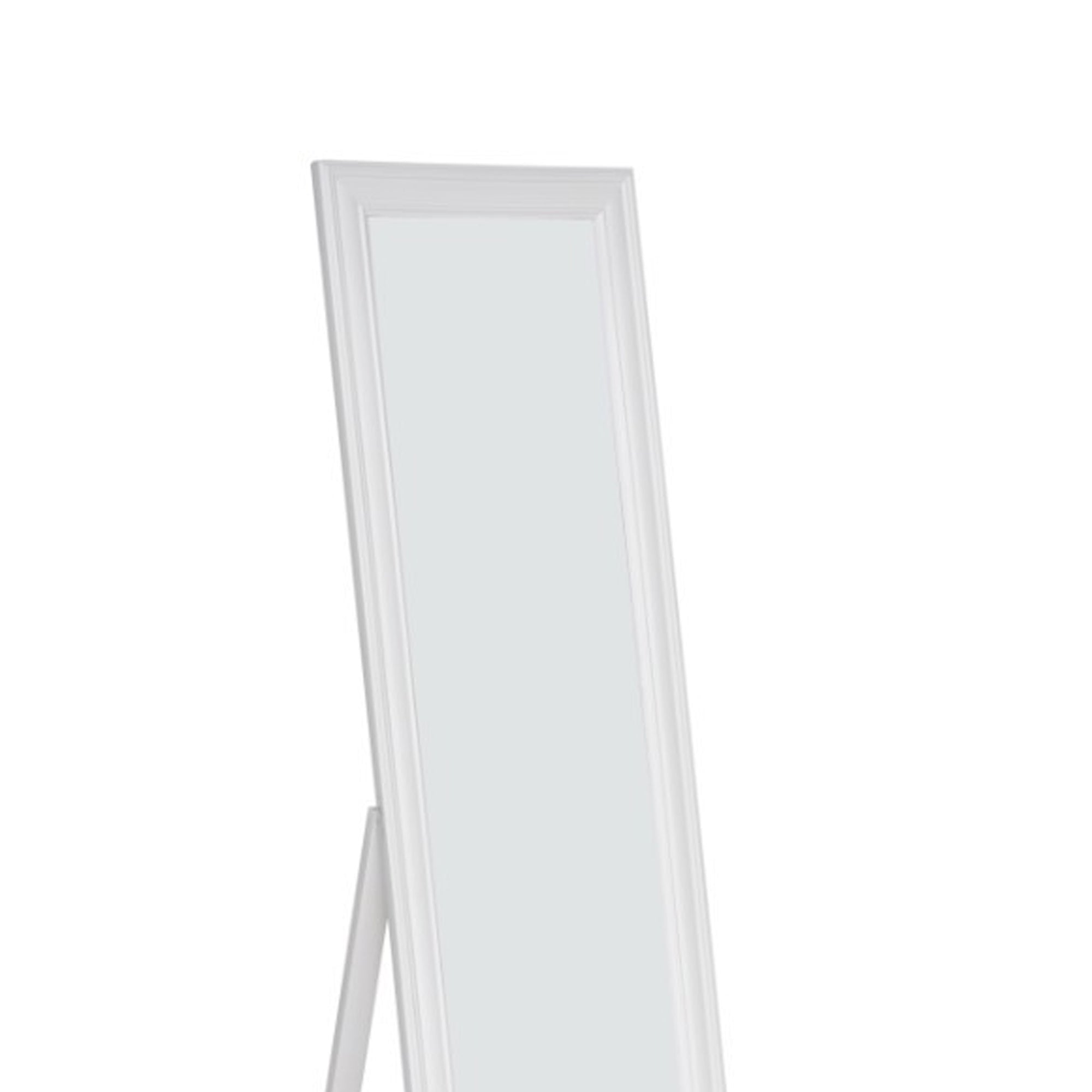 Elisabetta Full Length Standing Mirror With Decorative Design White-zoom-2