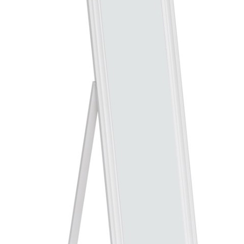 Elisabetta Full Length Standing Mirror With Decorative Design White-zoom-