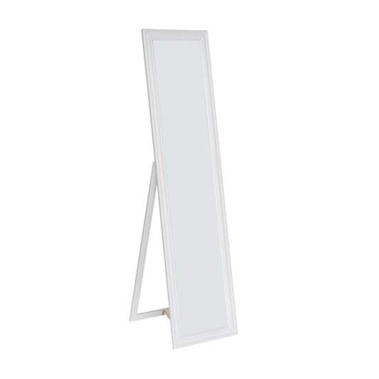 Elisabetta Full Length Standing Mirror With Decorative Design White