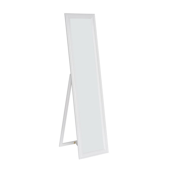 Elisabetta Full Length Standing Mirror With Decorative Design White