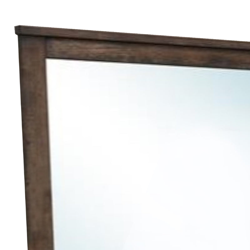 Distressed Solid Wood Mirror Brown-zoom-